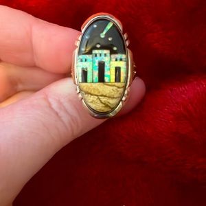 sterling silver inlay  ring